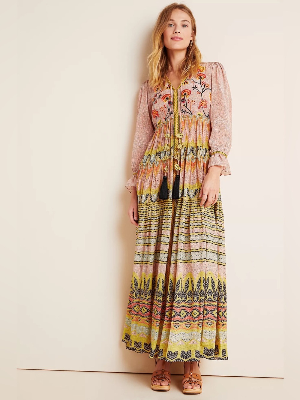Anthropologie Giorgia Embroidered Maxi Dress, Bhanuni by Jyoti NWT